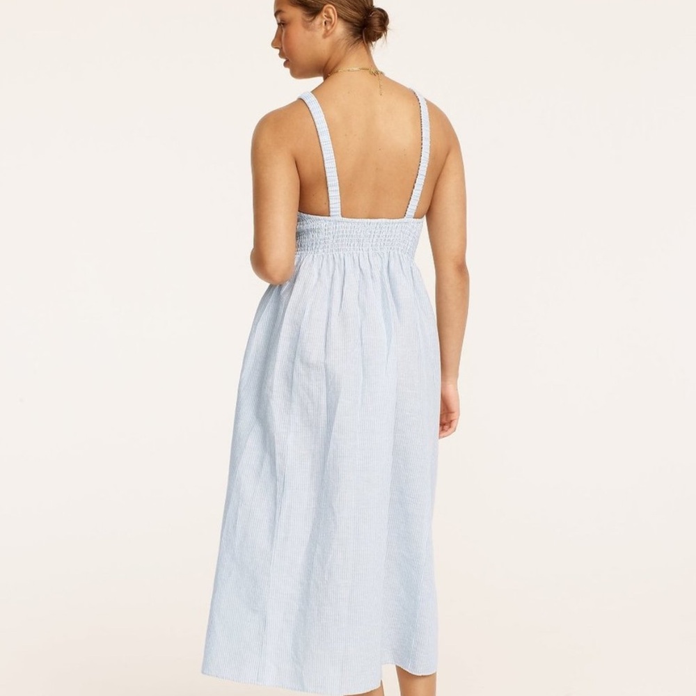 J. Crew Light Blue Smocked Midi Sundress - Picture 2 of 13